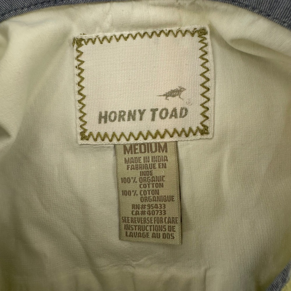 Horny Toad Mens Medium Organic Cotton Short Sleeve Plaid Button Up Shirt Green - Picture 3 of 10